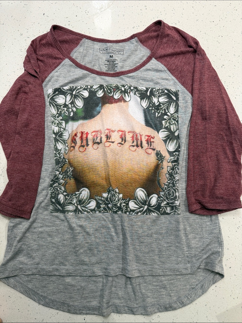 Sublime Vintage Graphic Tee - Burgundy/Gray